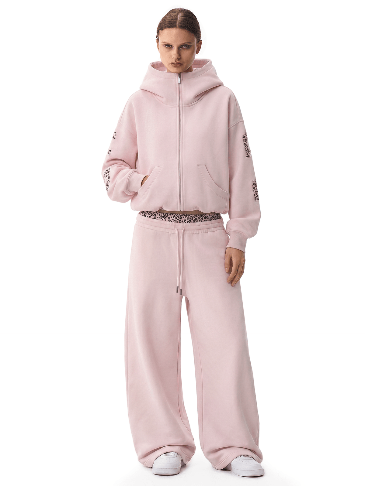 Leopard Varsity Set - Hoodie - Pink