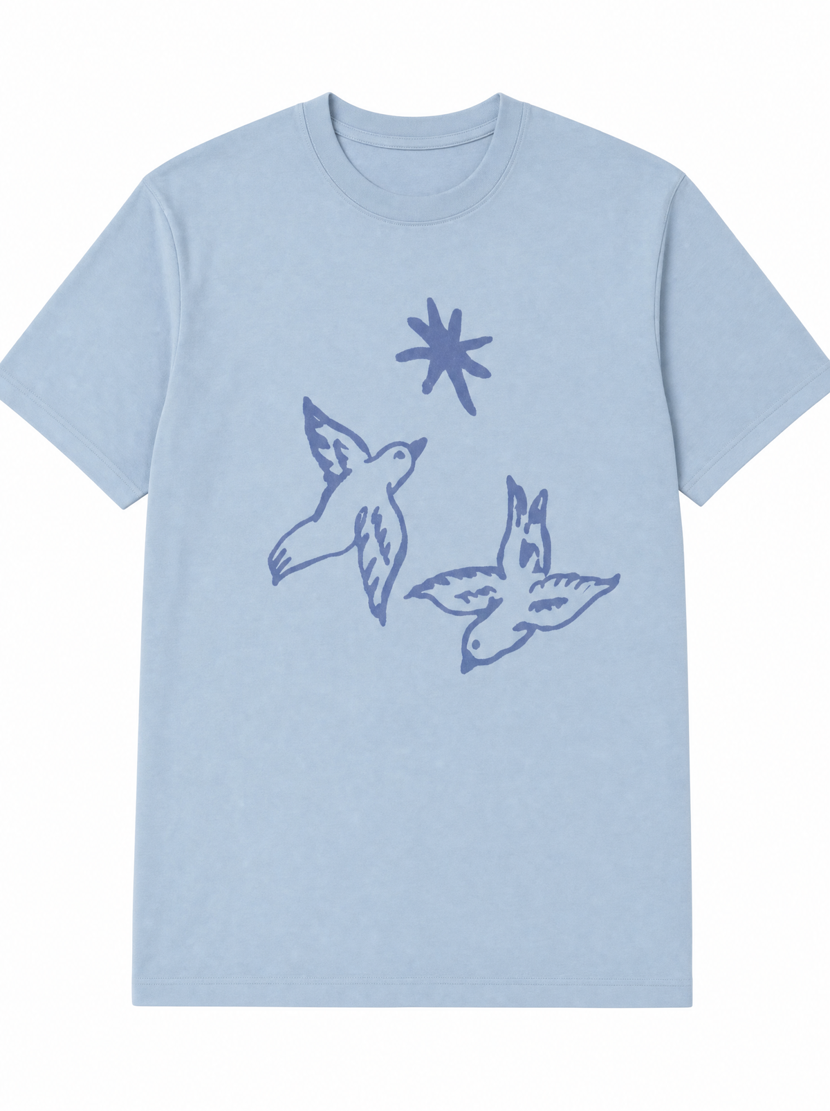Tee - Light Blue Birds