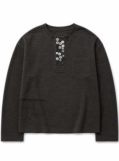 Button Patch Long Sleeve