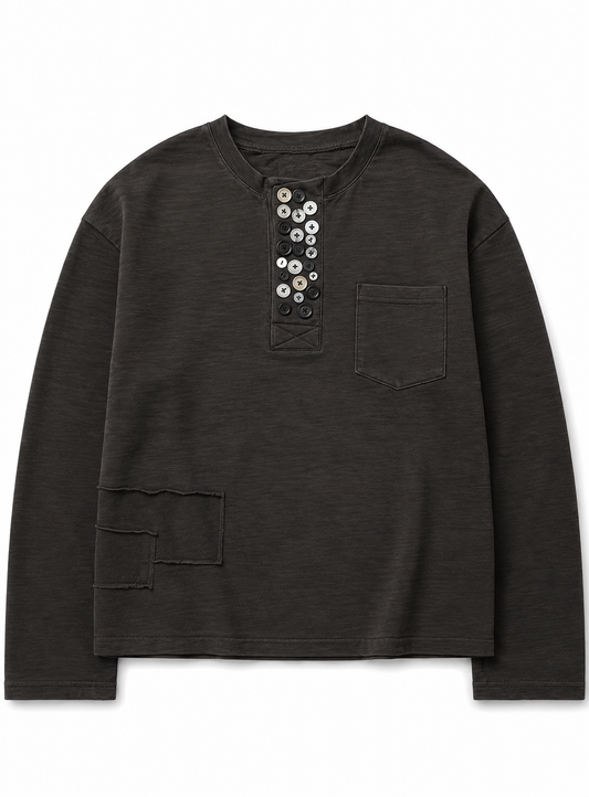 Button Patch Long Sleeve