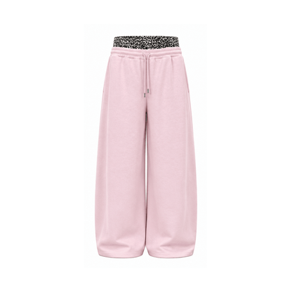 Leopard Varsity Set - Sweatpants - Pink