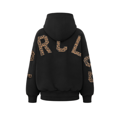 Leopard Varsity Set - Hoodie - Black
