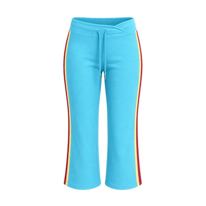 Stripe Flare Set - Flare Pants - Blue