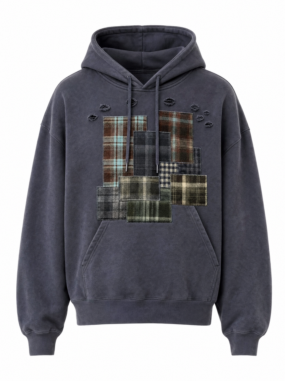 Patchwork Plaid Hoodie