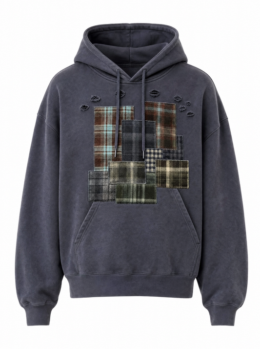 Patchwork Plaid Hoodie