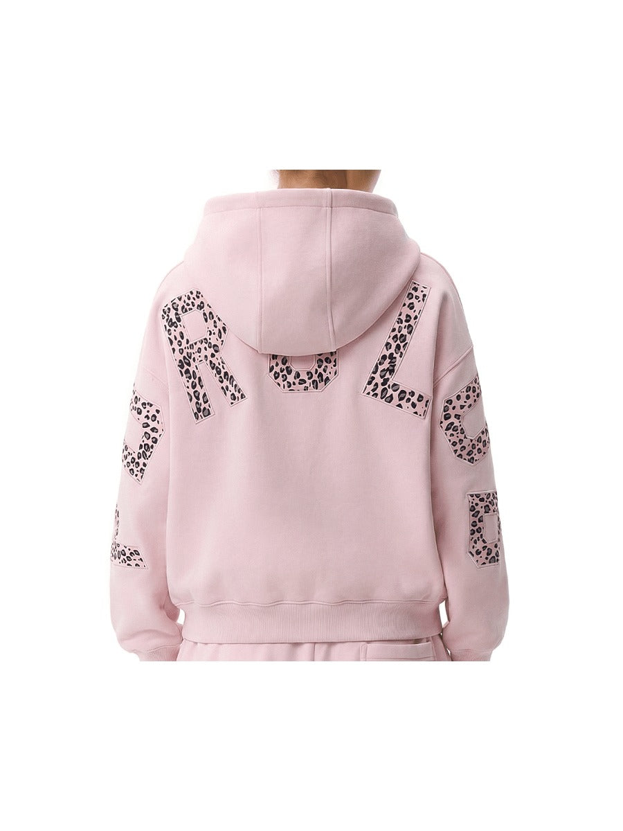 Leopard Varsity Set - Hoodie - Pink